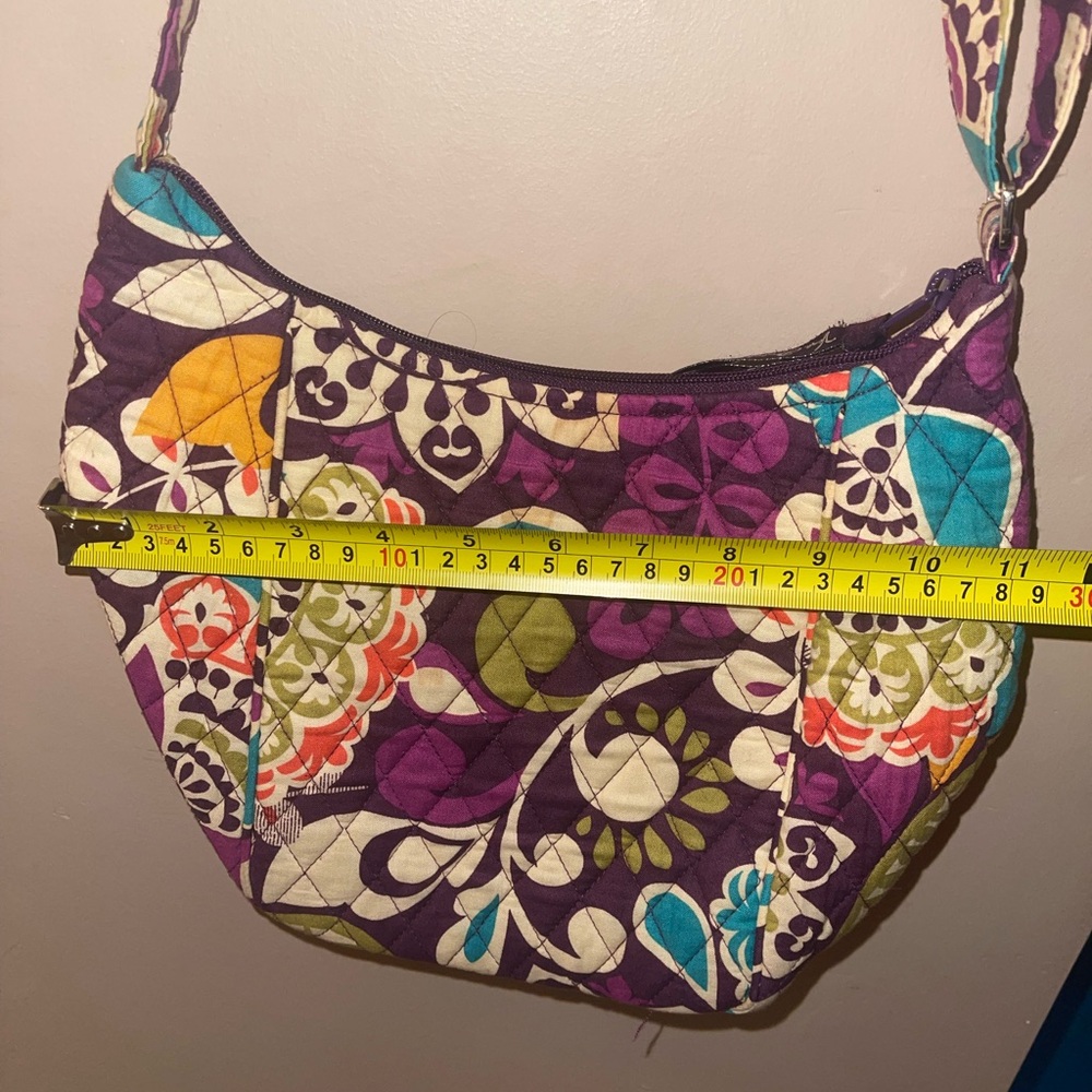 Vera Bradley Purple Floral Shoulder Bag crossbody purse plum crazy - Picture 3 of 5